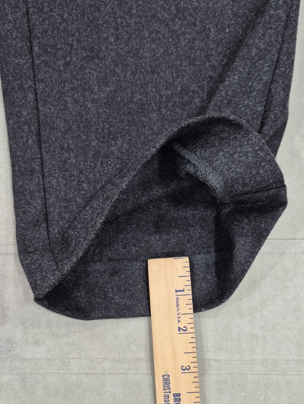 Banana Republic Stretch wool dress pants men's 32R black gray flat front trouser